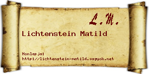 Lichtenstein Matild névjegykártya